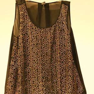 Gold Mesh top Torrid Black Chiffon. Size 1
